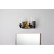 Bocage 2 Light 13 inch MB Bath Light Wall Light in Matte Black with Gold